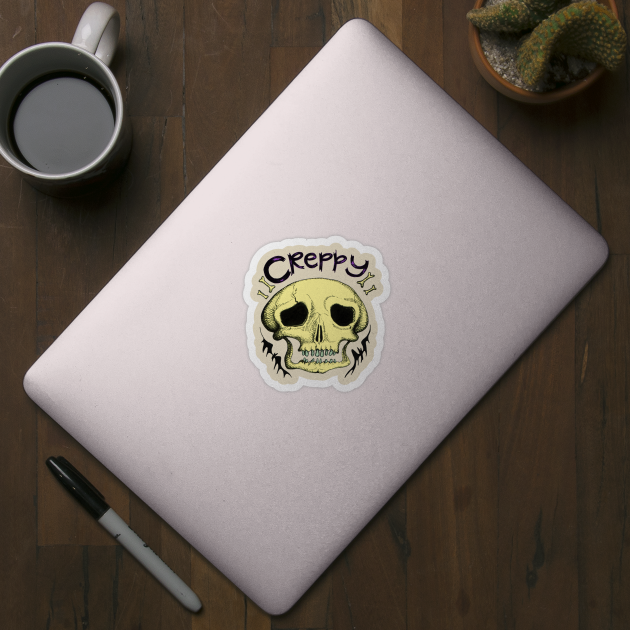 Creppy Halloween Skull T by SpookTown